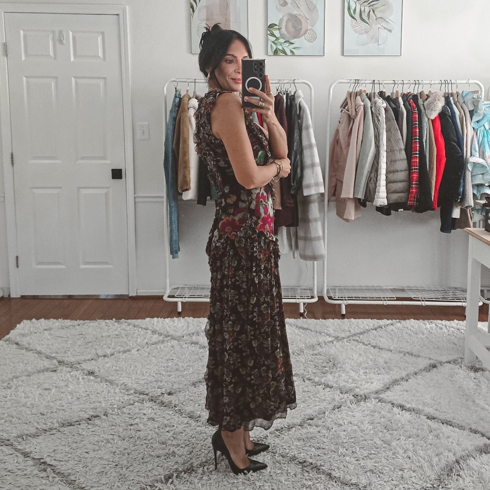 Ulla Johnson Silk Avrelie Sleeveless Floral Midi Dress Size XS - Picture 4 of 13